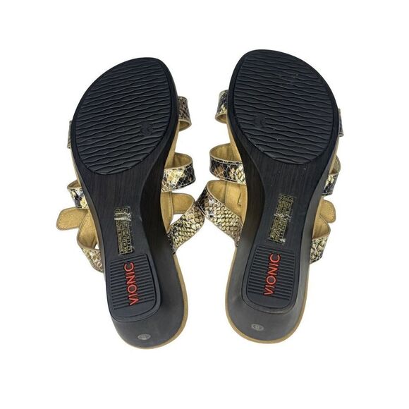 VIONIC NEW Radia Snakeskin Wedge Sandals Slides Size 8 - Picture 9 of 14